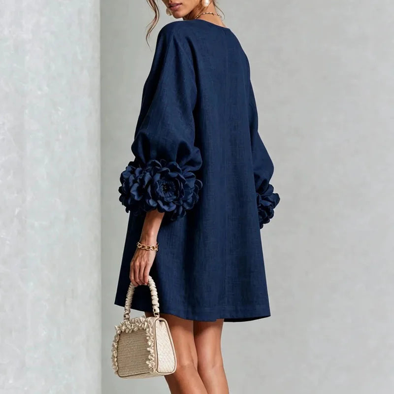 Honoria Flower Cuff Dress