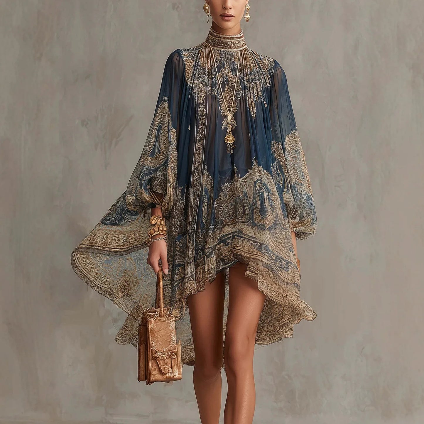 Damaris Printed Chiffon Dress
