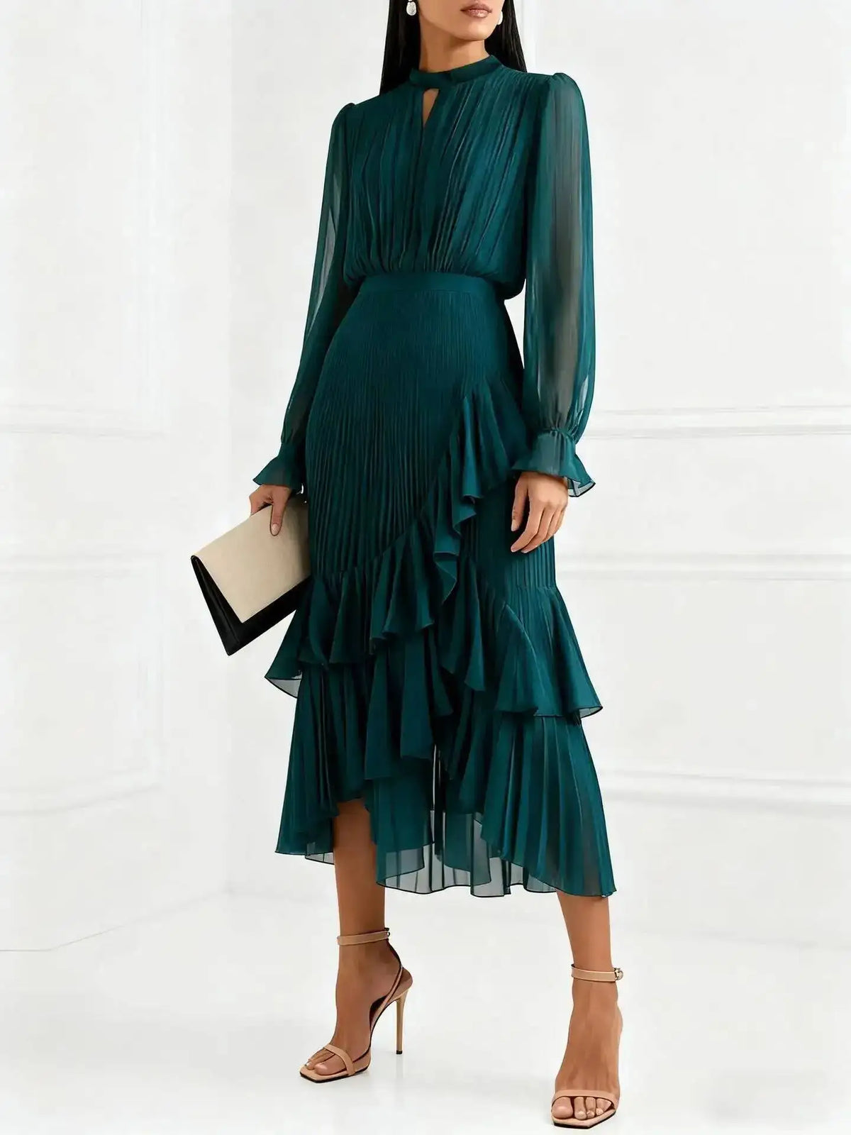 Neferati Pleated Midi Dress