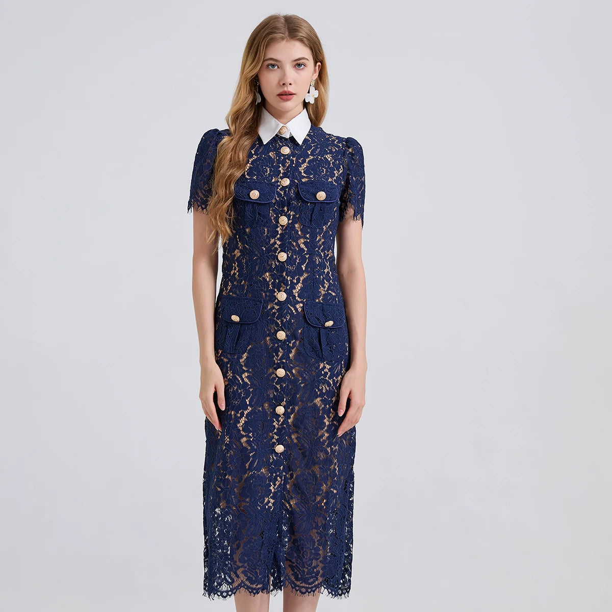 Taweret Fitted Lace Dress