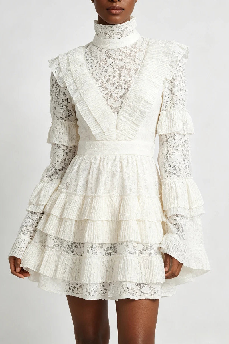 Crown Lace Turtleneck Dress