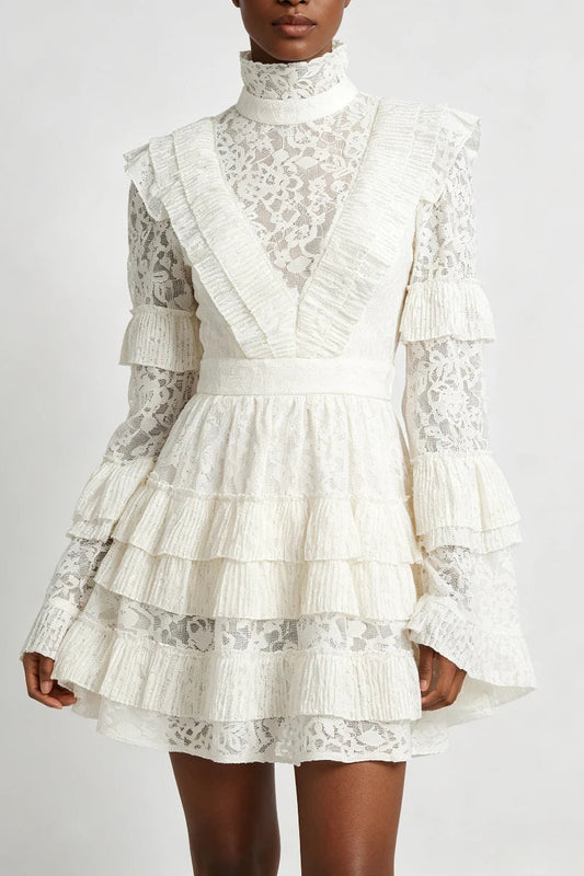 Crown Lace Turtleneck Dress