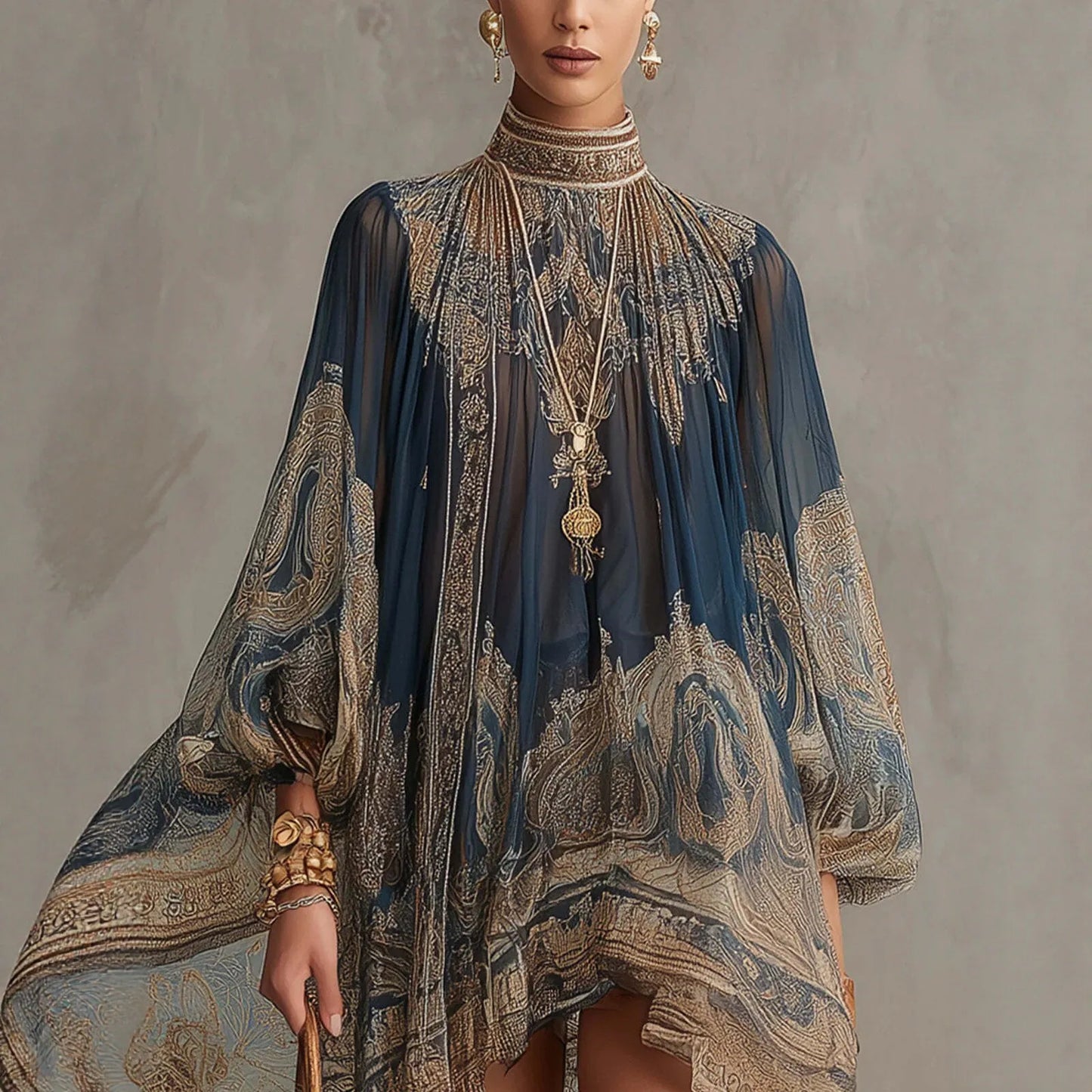 Damaris Printed Chiffon Dress