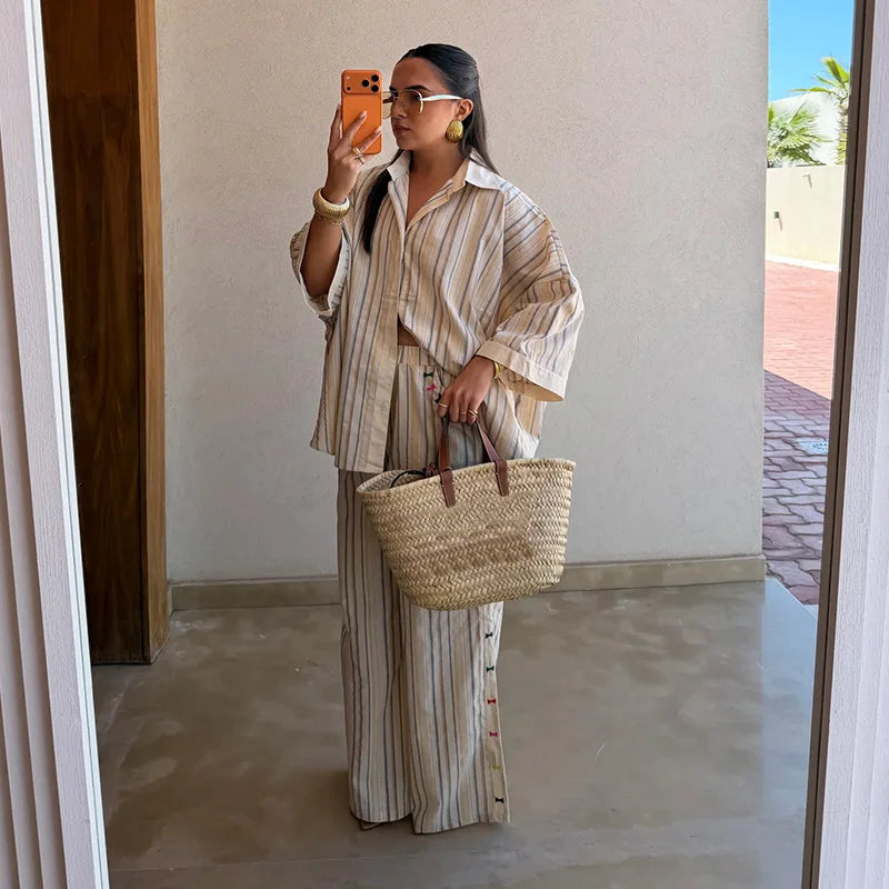 Fabienne Striped Pants Set
