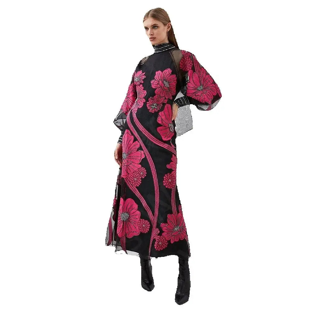 Positano Floral Evening Dress