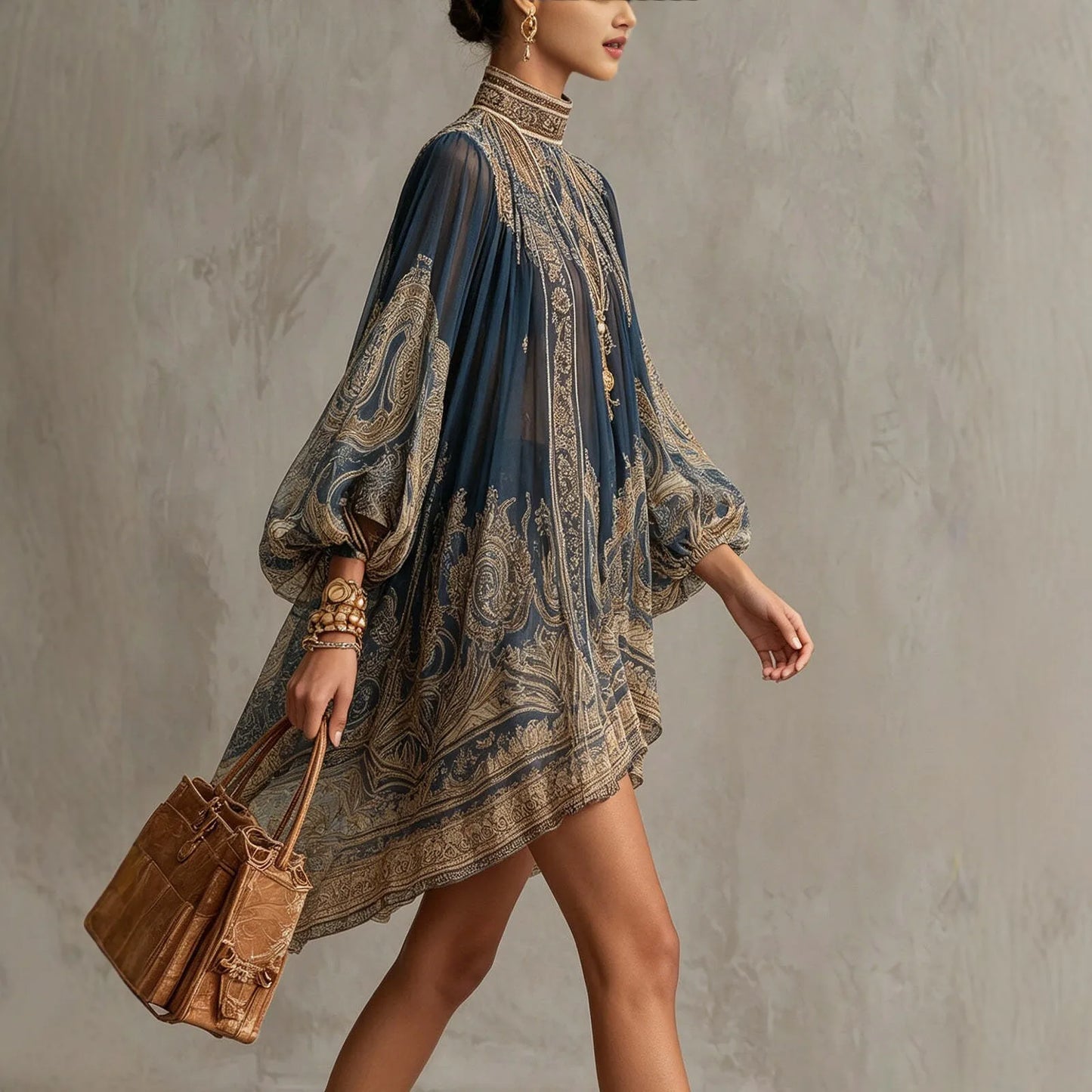 Damaris Printed Chiffon Dress
