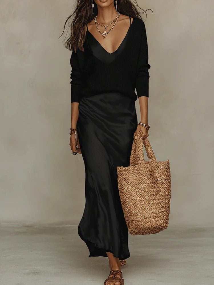 Callista Satin Dress Set