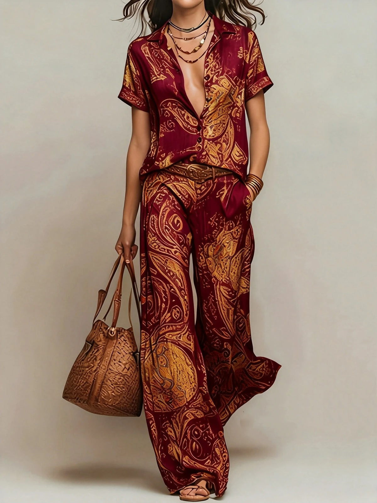 Zarevia Paisley Print Set