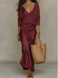 Callista Satin Dress Set
