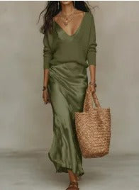 Callista Satin Dress Set
