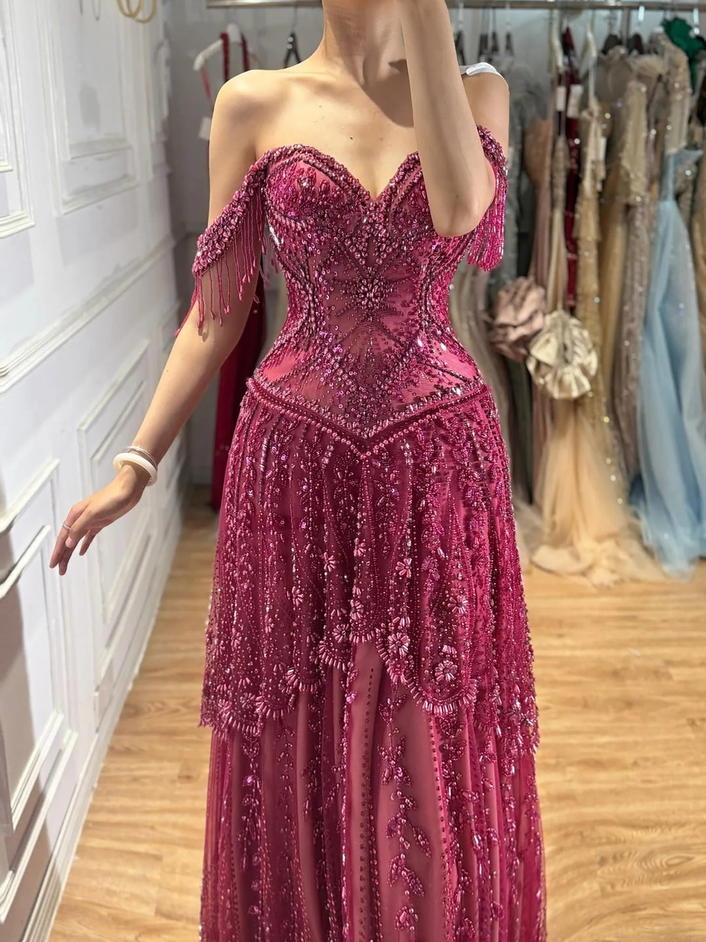 Coralise Crystal Evening Dress