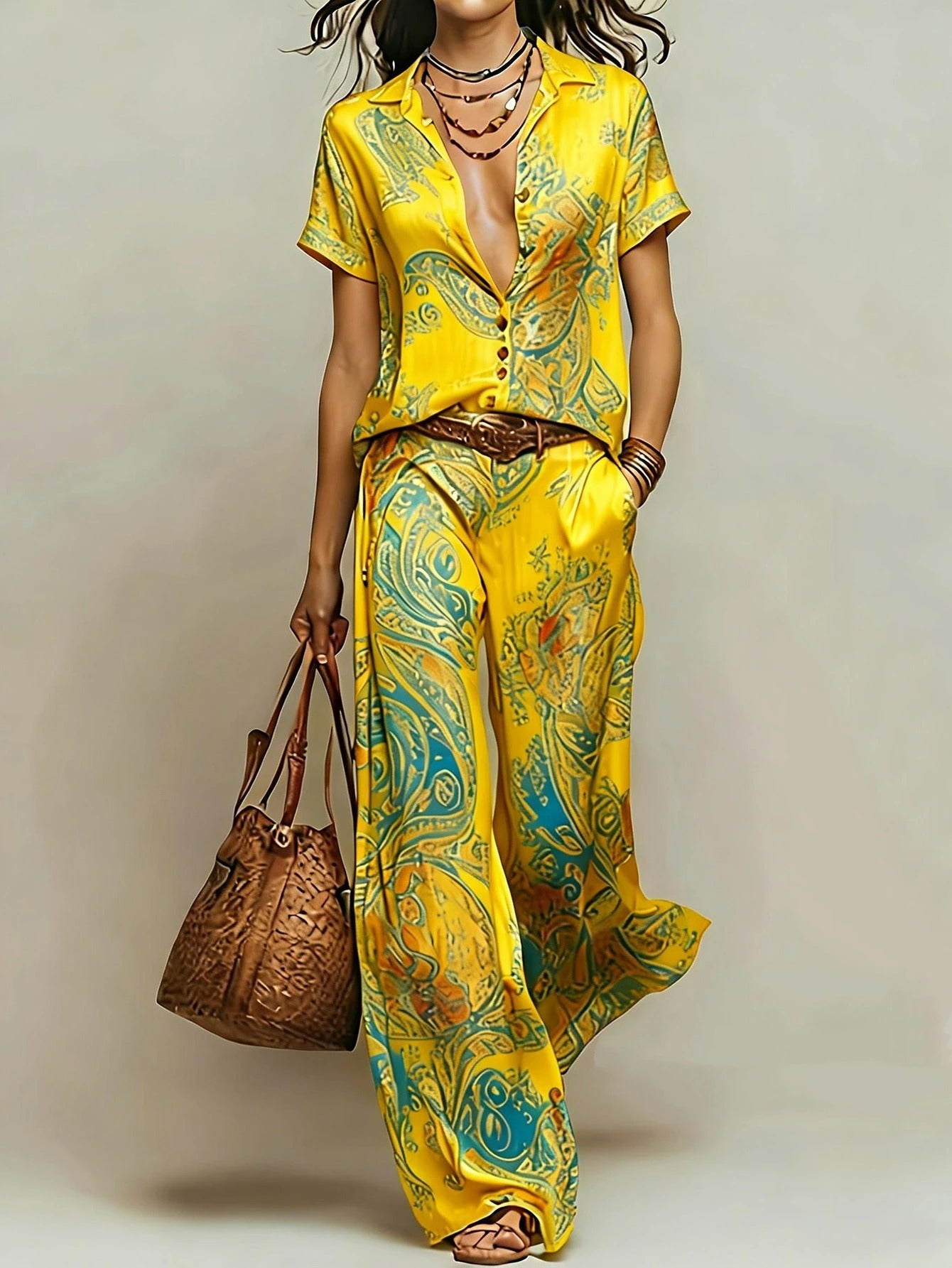 Zarevia Paisley Print Set