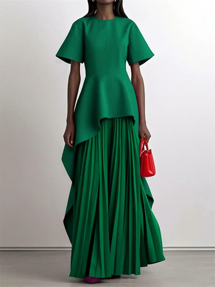 Isavelle Evening Pleated Dress