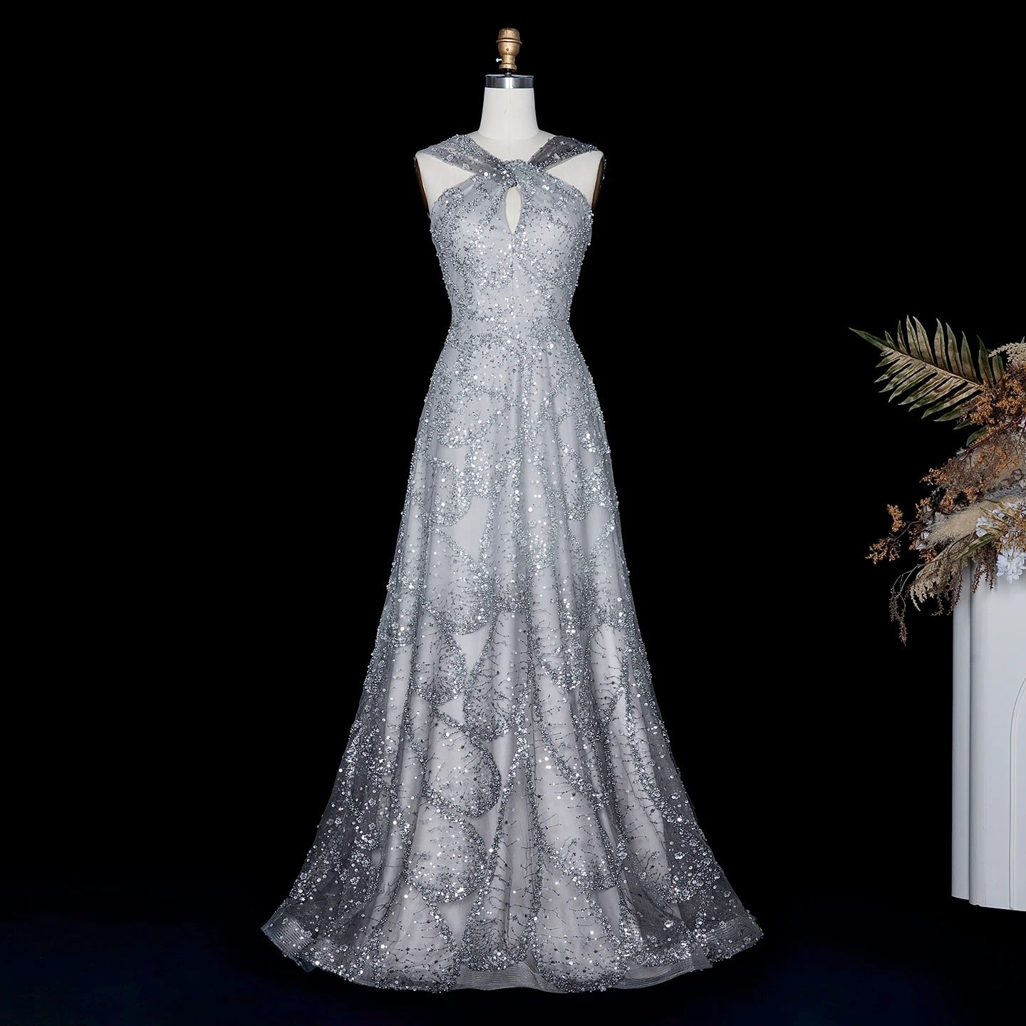 Olyssia Beaded Evening Dress