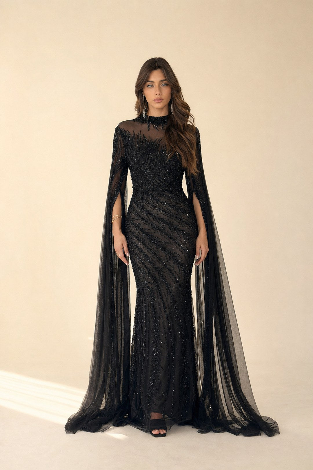 Demetria Lace Dress on model