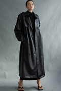 Ainsley belted leather coat