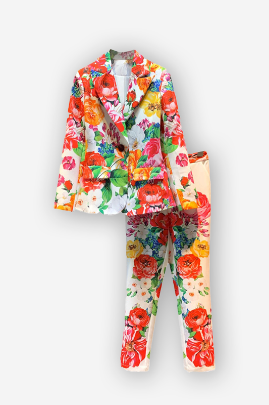 Floral Print Blazer with pants