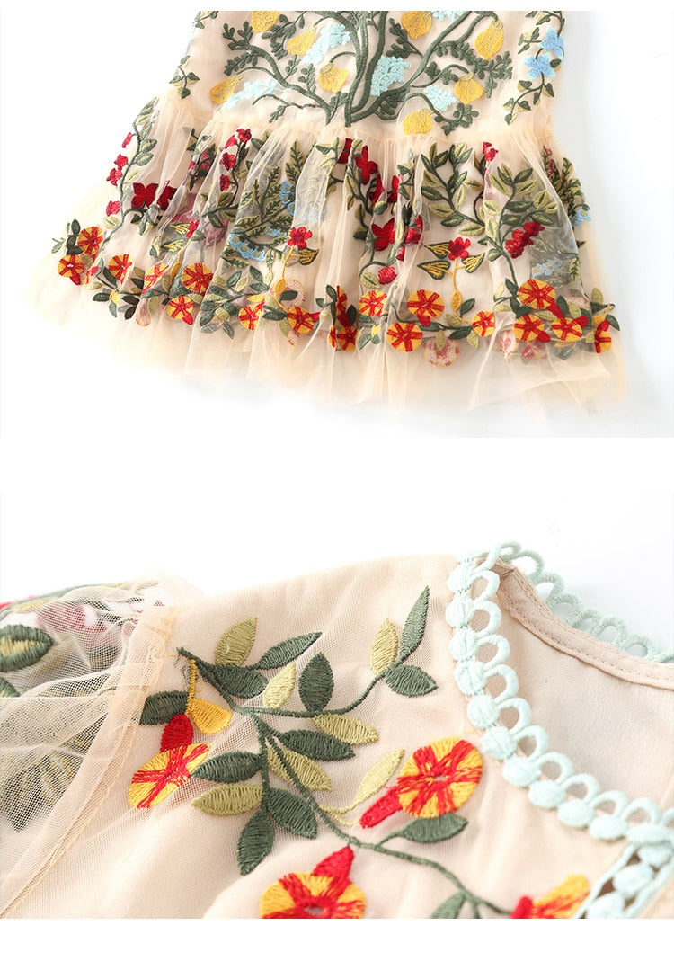 Floral Mesh Embroidered - N199 Multi / XL Floral Mesh Embroidered - N199 Multi / XL