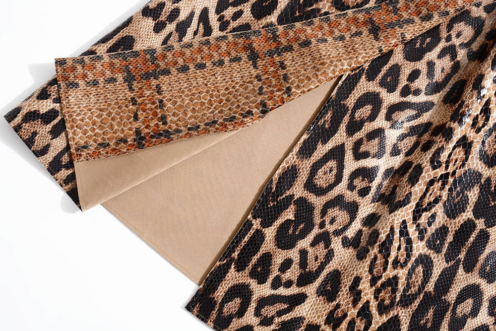Leopard Print Trench Coat