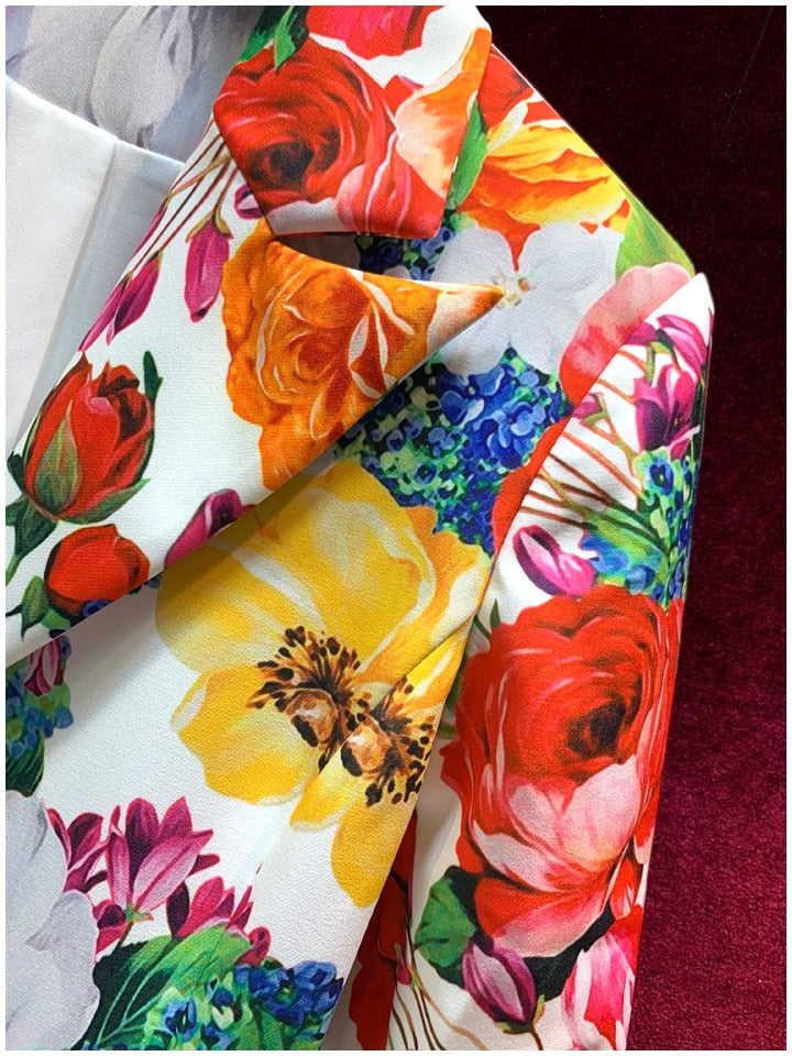 Floral Print Blazer with pants