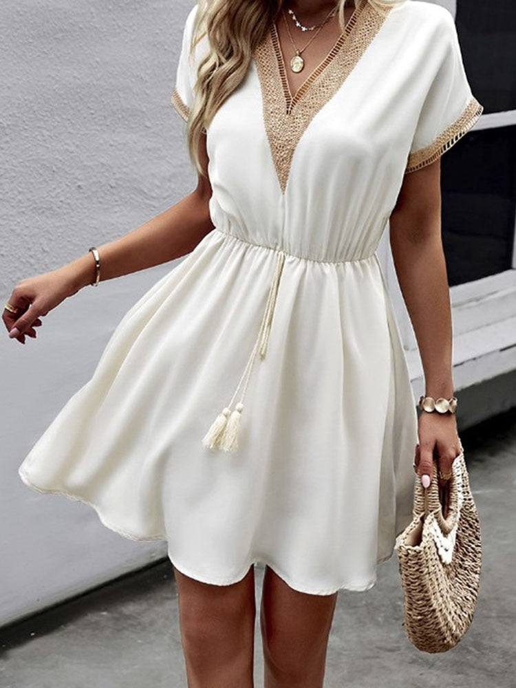 Seaside Lace-Up Dress